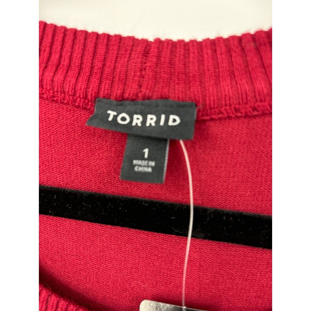 Torrid Pullover Keyhole Fitted Sweater Red 1X NEW - Picture 5 of 7